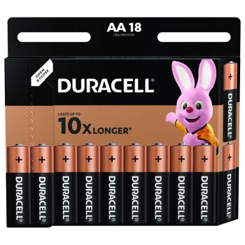 Duracell Basic MN1500 AA šarminės baterijos 18 vnt.